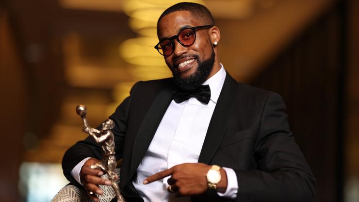 PERTH, AUSTRALIA - FEBRUARY 10: Bryce Cotton poses his 5th Andrew Gaze Trophy as the Most Valuable Player (MVP) of the 2024/25 Hungry Jack’s NBL Season during the Perth Wildcats 2025 NBL MVP Awards at Crown Perth on February 10, 2025 in Perth, Australia. (Photo by Paul Kane/Getty Images for NBL)