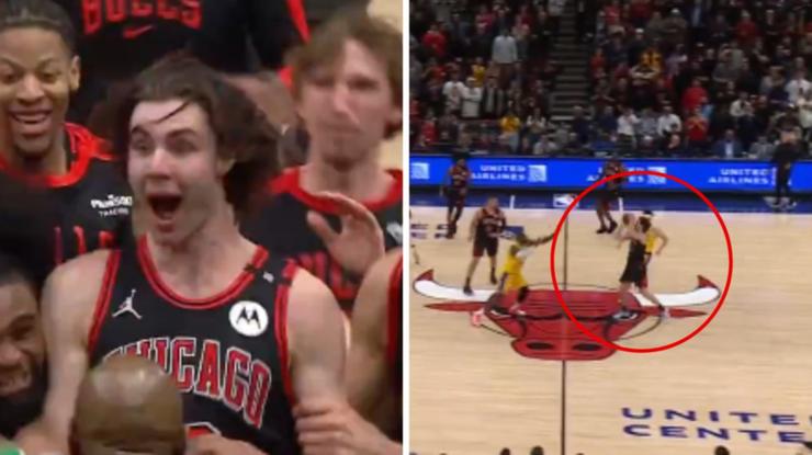 Josh Giddey celebrates his epic buzzer beater. 
