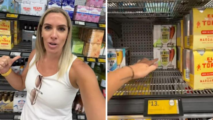 Tamira Hutchinson was shocked by the absence of alcohol at a Woolworths store in Perth.
