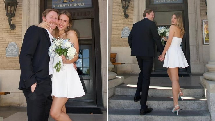 Jeremy Crawshaw married partner Elle ahead of the NFL draft.