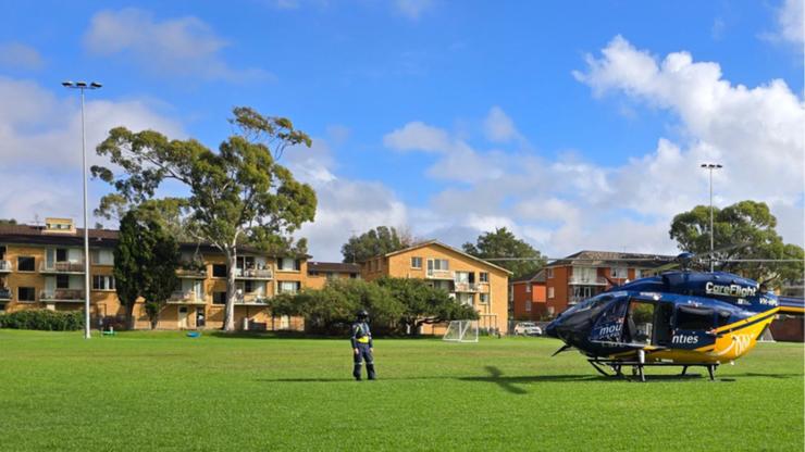 A man in his 20s was seriously injured in a three-storey fall from a balcony onto a truck on Holborn Ave at Dee Why.