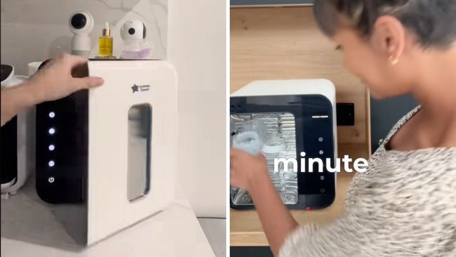It’s able to sterilise and dry up to six bottles in just 35 minutes.