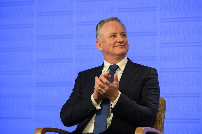 ABC managing director Hugh Marks at the National Press Club when he was still CEO of Nine.