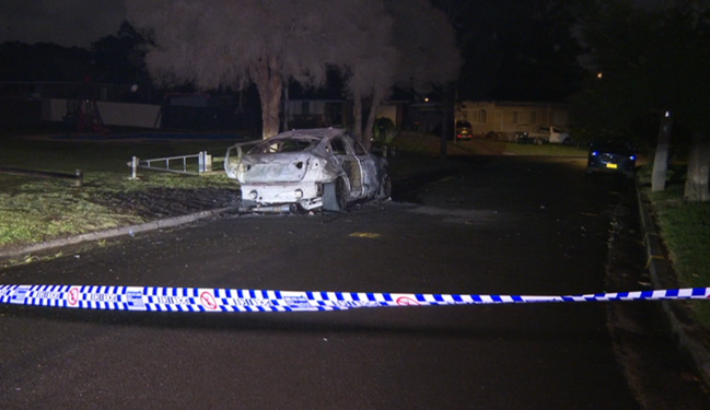 The vehicle was completely gutted by fire.