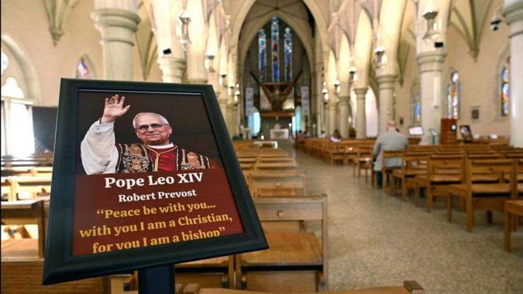 Australian Catholics are celebrating the elevation of Pope Leo XIV. (Darren England/AAP PHOTOS)