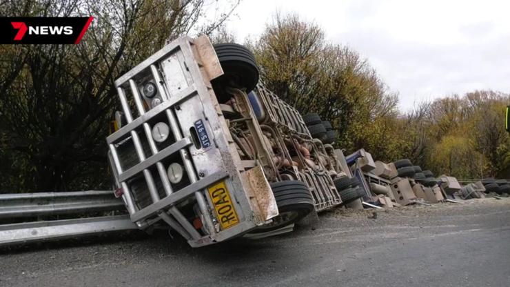 A truck has rolled on Nangkita Rd on the Fleurieu Peninsula