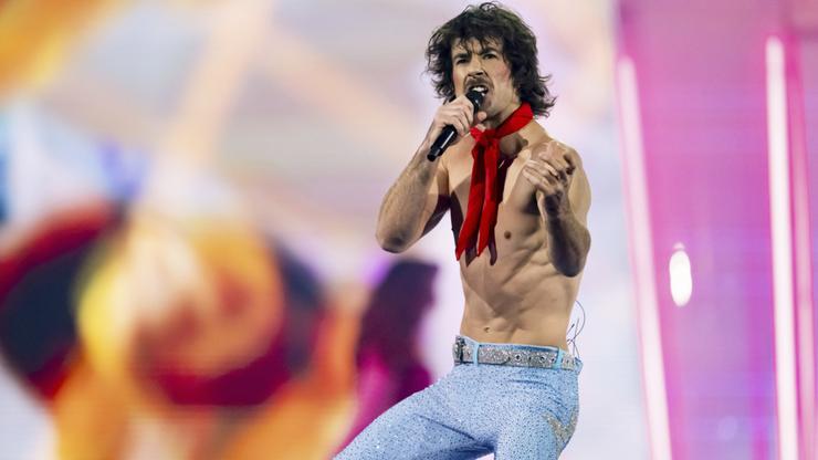 Australia’s Go-Jo performed the song “Milkshake Man” during the second semi-final of Eurovision.