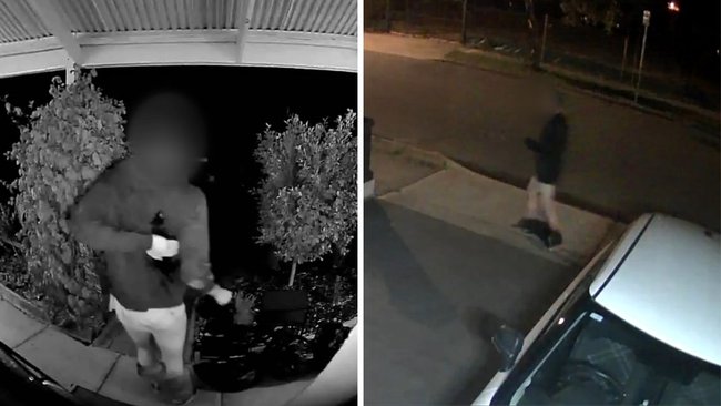 The man was seen on camera walking around the neighbourhood, knocking on doors and yelling for help.