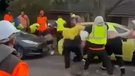 A wild brawl erupted at a worksite in Sydney’s northwest.